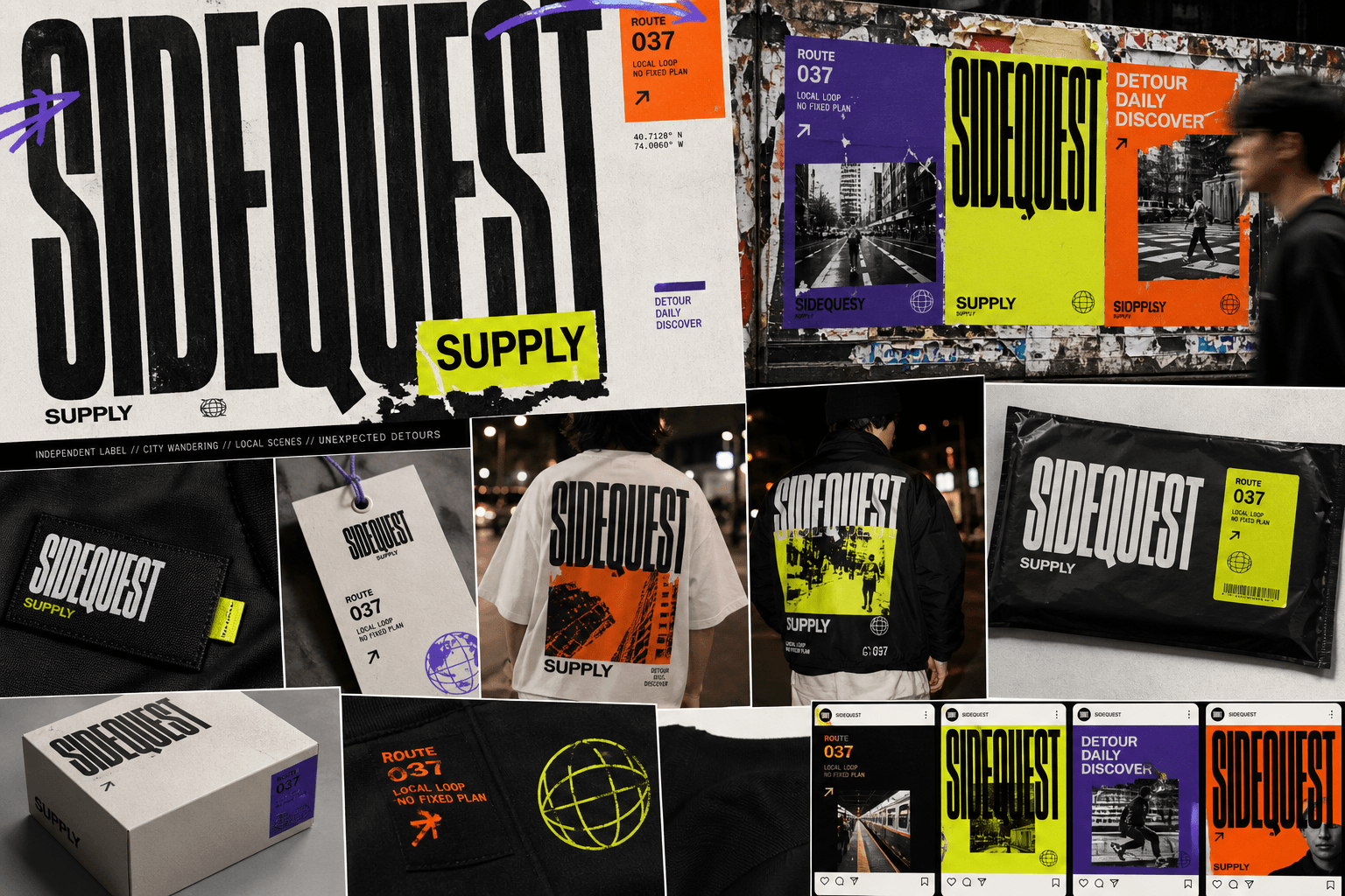 Sidequest Supply experimental streetwear identity system